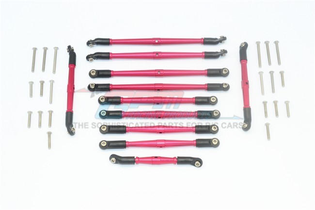 Gpm TRX6160 Aluminum Adjustable Upper & Lower Suspension Links  Traxxas Trx-6 Red