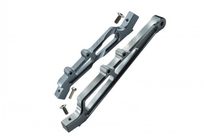 Gpm MAF016FR Aluminum Front & Rear Chassis Brace Ara320511 1/7 4wd Limitless All-road Speed Bash Ara109011 Gun Silver