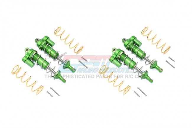 Gpm Txms125frl/2 Aluminum Front & Rear L-shape Piggy Back Spring Dampers 125mm 1/10 4wd Maxx Monster Truck -89076 Green