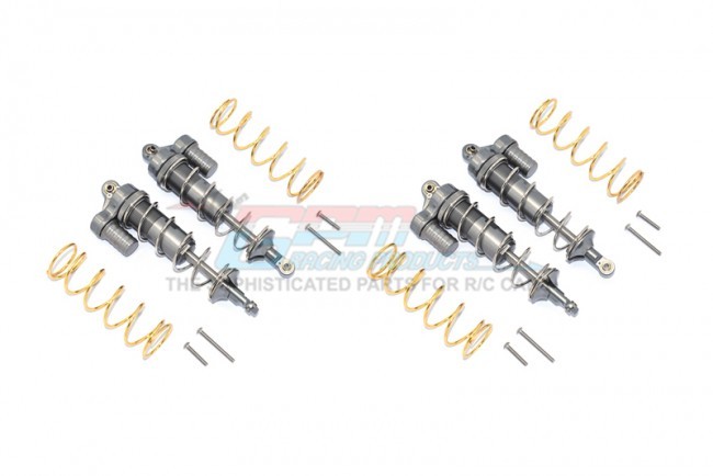 Gpm Txms125frl/2 Aluminum Front & Rear L-shape Piggy Back Spring Dampers 125mm 1/10 4wd Maxx Monster Truck -89076 Gun Silver