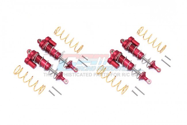 Gpm Txms125frl/2 Aluminum Front & Rear L-shape Piggy Back Spring Dampers 125mm 1/10 4wd Maxx Monster Truck -89076 Red