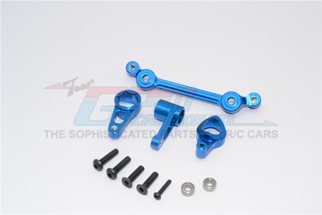 Gpm MT8048 Alloy Steering Assembly With Bearings Team Losi Mini Eight Truggy Blue