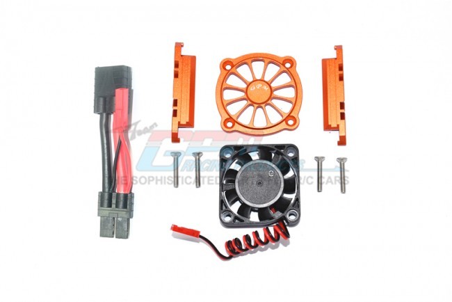 Gpm TXMS018FAN Aluminum Motor Heatsink With Cooling Fan Traxxas 1/10 Maxx Monster Orange