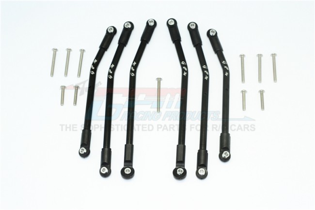 Gpm TRX4160A Aluminium Adjustable Suspension Links Traxxas-1/10 Trx4 Defender Trail Crawler Black