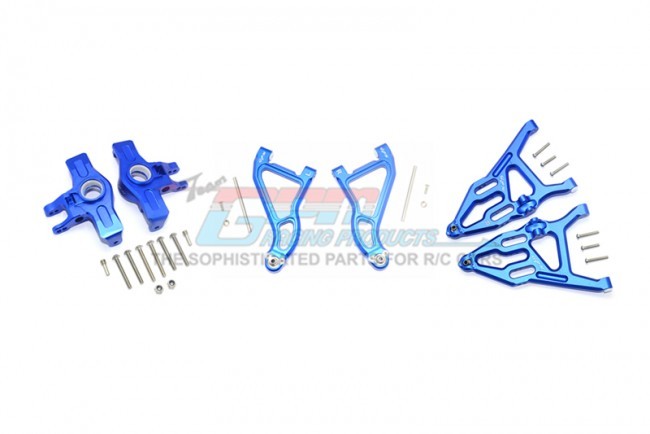 Gpm Racing UDR2154A55 Aluminum Front Upper&lower Arms+knuckle Arms Set 1/7 Unlimited Desert Racer Pro-scale 4x4-85076-4 Blue