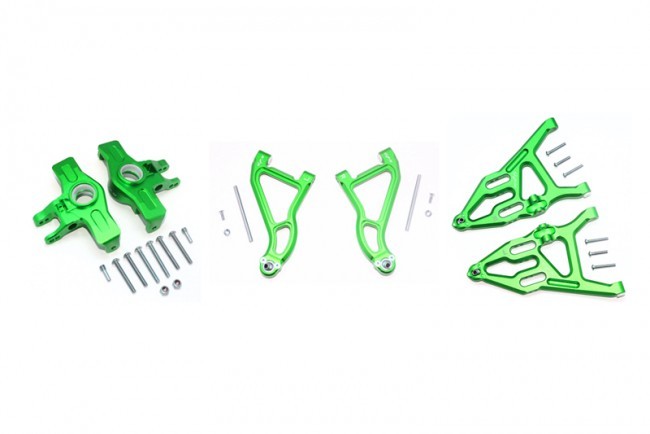 Gpm Racing UDR2154A55 Aluminum Front Upper&lower Arms+knuckle Arms Set 1/7 Unlimited Desert Racer Pro-scale 4x4-85076-4 Green
