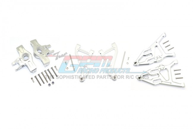 Gpm Racing UDR2154A55 Aluminum Front Upper&lower Arms+knuckle Arms Set 1/7 Unlimited Desert Racer Pro-scale 4x4-85076-4 Silver