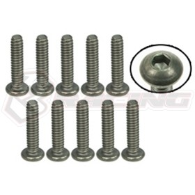 3racing TS-BS4120M #4-40 X 1/2 Titanium Button Head Hex Socket - Machine (10 Pcs) 