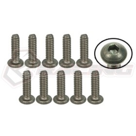 3racing TS-BS4380M #4-40 X 3/8 Titanium Button Head Hex Socket - Machine (10 Pcs) 