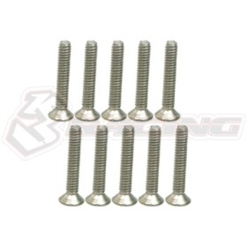 3racing  TS-FSM2612M M2.6 X 12 Titanium Flat Head Hex Socket - Machine (10 Pcs)