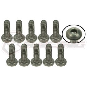 3racing  TS-BSM206S M2 X 6 Titanium Button Head Hex Socket - Self Tapping (10 Pcs)