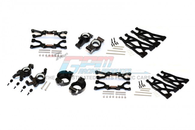 Gpm TXM100 Aluminum Front&rear Upper Lower Arms Front C Hubs Front Kncukle Arms Set For Traxxas X-maxx Black