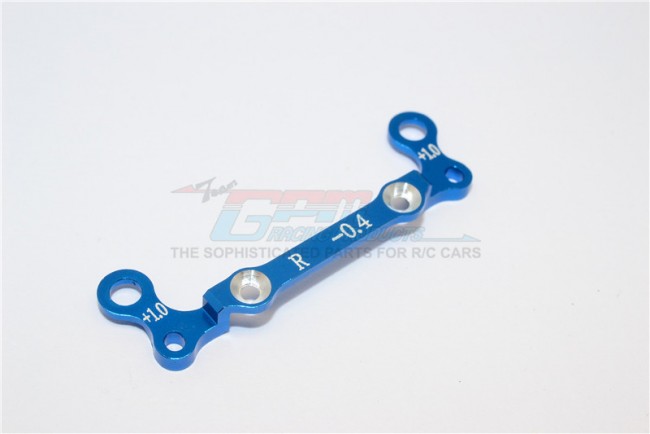 Gpm Racing Mza031r-0410 Alloy Rear Knuckle Arm Holder  (toe Out 0.4mm, Thick 1.0mm) Kyosho Mini Z Awd Blue