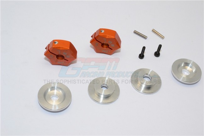Gpm Racing ADT1217/7MM Aluminium Hex Adapter From 12mm Convert  To 17mm With 7mm Thickness Orange