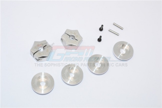 Gpm Racing ADT1217/8MM Aluminium Hex Adapter From 12mm Convert To 17mm With 8mm Thickness Silver