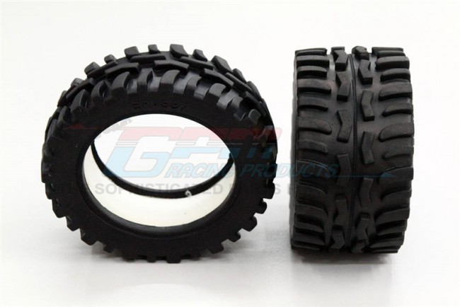 Gpm Racing ERV887F/R40G-OC Front/rear Rubber Radial Tire With Insert (40g) (offroad Dirt Hawg Pattern)  For Traxxs 1/16 Mini E-revo 