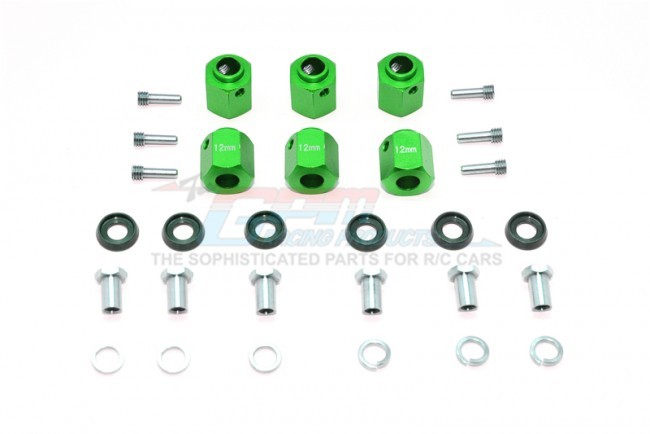 Gpm TRX6010/12MM Aluminum Hex Adapters 12mm Thick Thick 1/10 Traxxas Trx-6 Green