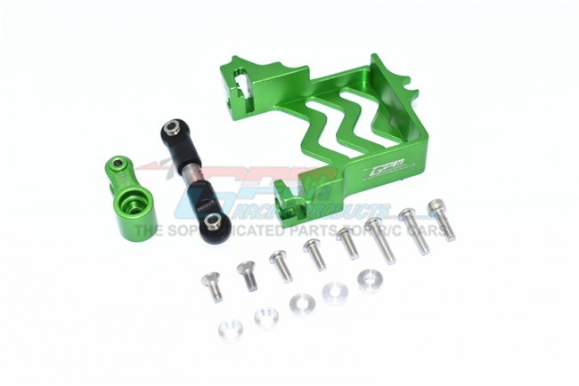 Gpm TXMS024 Aluminum Servo Mount Stainless Steel Tie Rod  Aluminum Servo Horn - 25t For 1/10 Rc Traxxas Maxx Monster Truck Green