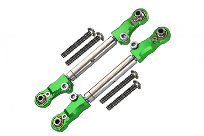Gpm TXMS162S Aluminum Stainless Steel Adjustable Front Steering Tie Rod 1/10 Traxxas Rc 4wd Maxx Monster Truck 89076 Green