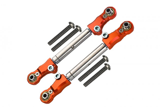 Gpm TXMS162S Aluminum Stainless Steel Adjustable Front Steering Tie Rod 1/10 Traxxas Rc 4wd Maxx Monster Truck 89076 Orange