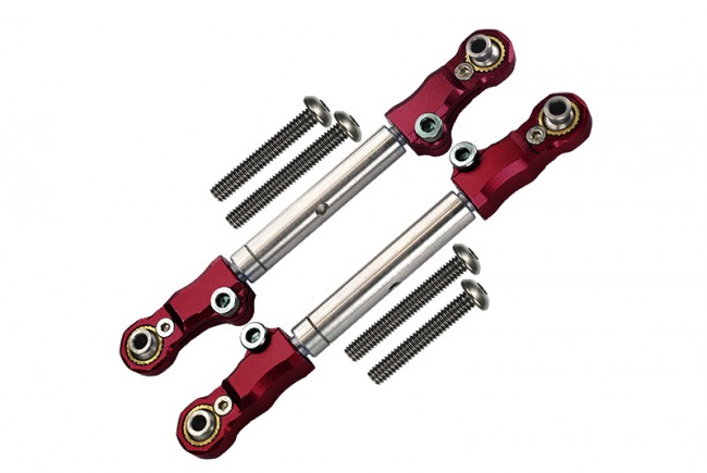 Gpm TXMS162S Aluminum Stainless Steel Adjustable Front Steering Tie Rod 1/10 Traxxas Rc 4wd Maxx Monster Truck 89076 Red