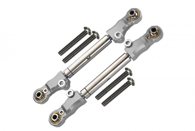 Gpm TXMS162S Aluminum Stainless Steel Adjustable Front Steering Tie Rod 1/10 Traxxas Rc 4wd Maxx Monster Truck 89076 Silver