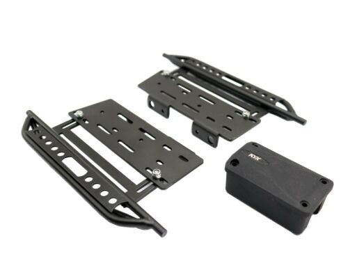 Rail Steel Side Step W/ Receiver Box For 1/10 Axial Racing Scx10-ii Rock Crawler 