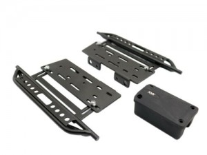 Rail Steel Side Step W/ Receiver Box For 1/10 Axial Racing Scx10-ii Rock Crawler