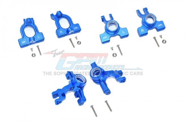 Gpm Racing MAKS192122 Alloy Front C-hubs Front / Rear Knuckle Arms 1/10 4wd Arrma Kraton 4x4 4s Blx Ara102690 Blue