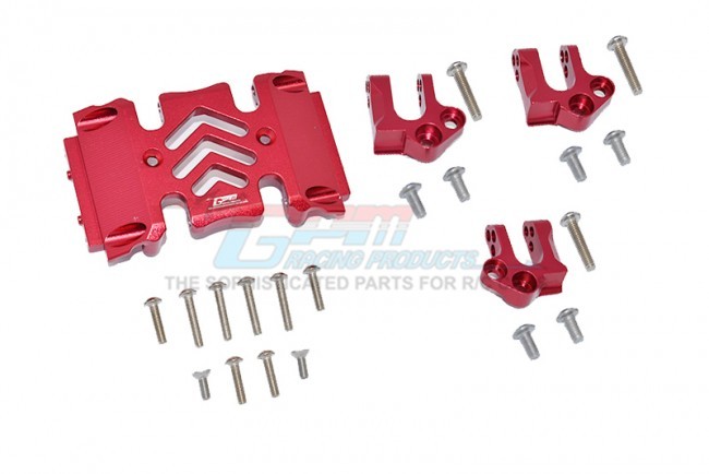 Gpm SCX3038BA Alloy Center Gear Box Case And Mount 1/10 Axial Racing Scx10 Iii Rock Crawler Red