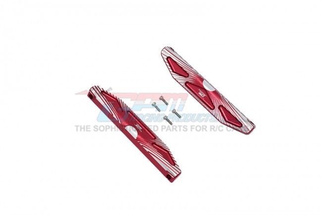 Gpm HS014X Aluminum Chassis Nerf Bars Silver Inlay Version 1/10 Rc Traxxas Hoss 4x4 Vxl 3s 90076 Red