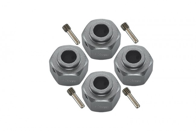 Gpm SCX3010/+3M Aluminum Wheel Hex Adapters +3mm 1/10 Axial Scx10 Iii / Axial Capra 1.9 Gun Silver