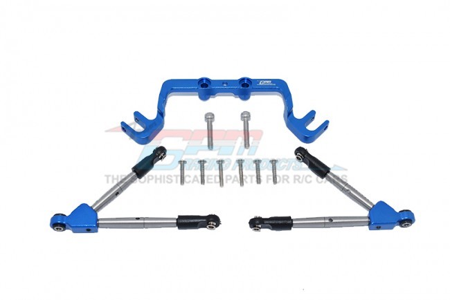 Gpm HS049F Aluminum Front Tie Rods With Stabilizer For C Hub Traxxas 1/10 4wd Hoss 4x4 Vxl 3s Blue