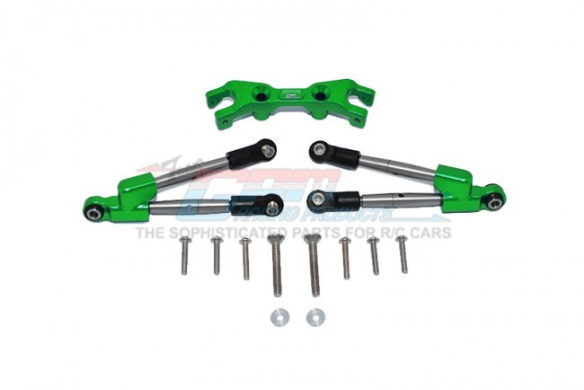 Gpm HS049R Aluminum Rear Tie Rods W/ Stabilizer Traxxas 1/10 4wd Hoss 4x4 Vxl 3s Green