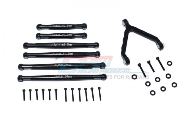 Gpm SCX24160A Aluminium Suspension Links W/ Front Upper Link Mount Axial Racing 1/24 Rc 4wd Scx24 Black