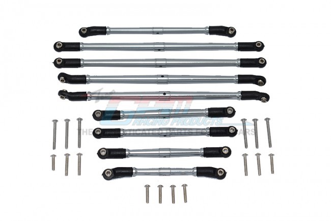 Gpm SCX3L160 Aluminum Adjustable Tie Rods 1/10 Rc Axial Scx10 Iii Craeler Axi03006 Gun Silver