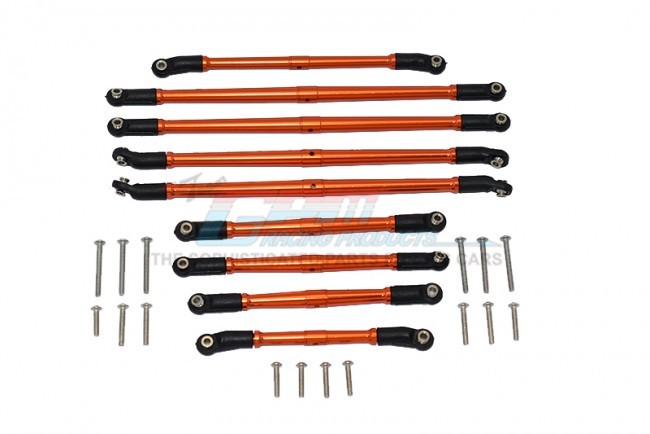 Gpm SCX3L160 Aluminum Adjustable Tie Rods 1/10 Rc Axial Scx10 Iii Craeler Axi03006 Orange