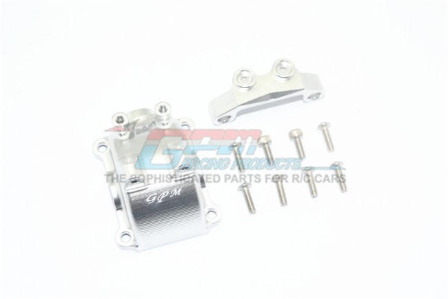 Gpm TT2012A Aluminum Front / Rear Gearbox Cover W/ Upper Arm Stabilizer 1/10 Rc Tamiya Tt02 Silver