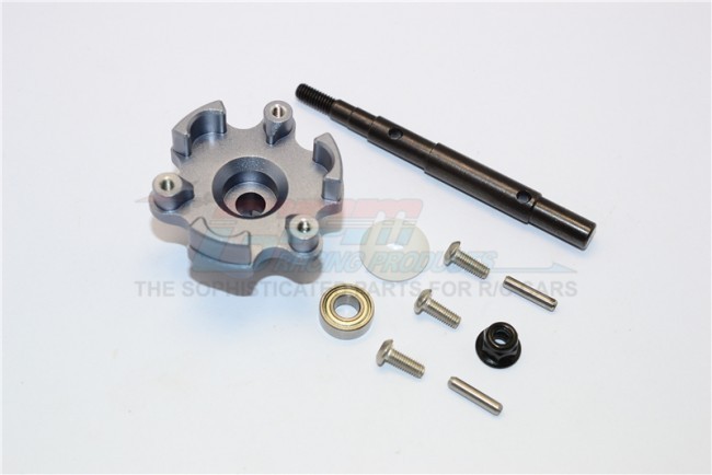 Gpm TXM8035S Aluminum Trasmission Cush Drive Housing With Drive Input Shaft Traxxs 1/5 X-maxx 6s 8s Monster Gun Silver