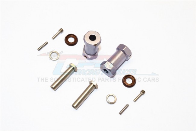 Aluminium Wheel Hex Adapters 25mm Width (use For 4mm Thread Wheel Shaft & 5mm Hole Wheel) Axial Rr10 Bomber Gun Silver