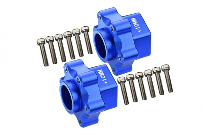 Gpm LMT010W/+10 Aluminum Hex Adapters Converter +10mm Team Losi 1/8 Lmt 4wd Solid Axle Monster Blue