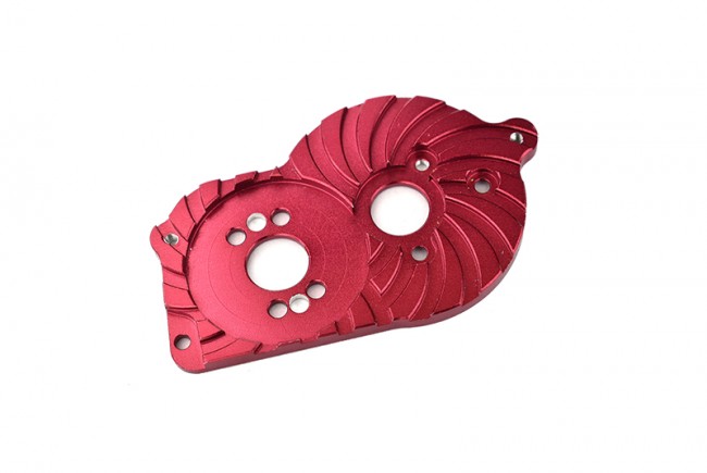 Gpm LM018 Aluminum Motor Mount Plate With Heat Sink Fins Team Losi 1/18 2wd Mini-t 2.0 Stadium Truck Los01015 Red