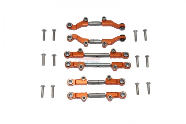 Gpm LM160S Aluminium Stainless Steel Adjustable Tie Rods Team Losi  1/18 2wd Mini-t 2.0 Stadium Truck-los01015 Orange