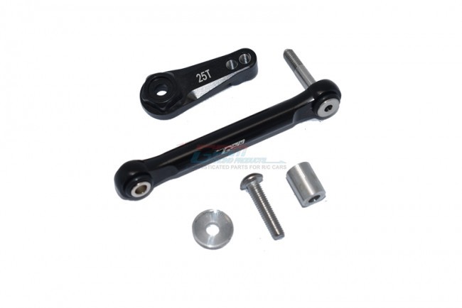 Gpm LU416025 Aluminum Tie Rod 25t Servo Horn Losi 1/10 4wd Lasernut Tenacity Ultra 4 Rock Tacer Los03028 Black