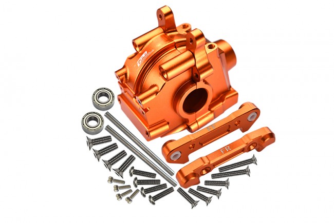 Gpm LU4012 Aluminum Front Gear Box W/ Lower Suspension Mount Losi Rc 1/10 4wd Lasernut Tenacity Ultra 4 Rock Tacer Los03028 Orange