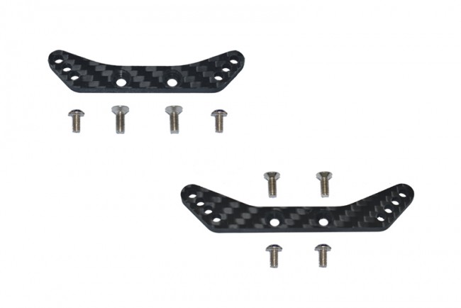 Gpm FTA802830 Carbon Fiber Front & Rear Shock Tower Tamiya 1/10 4wd Ta08 Pro 58693 Rc Car Black