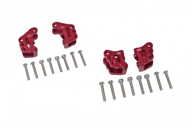 Gpm RBX089 Aluminum Front & Rear Axle Mount Set For Suspension Links Axial Rc 1/10 4wd Rbx10 Ryft Brushless Rock Bouncer Axi03005 Red