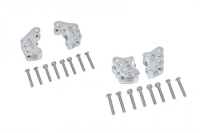 Gpm RBX089 Aluminum Front & Rear Axle Mount Set For Suspension Links Axial Rc 1/10 4wd Rbx10 Ryft Brushless Rock Bouncer Axi03005 Silver