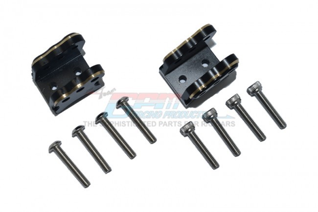 Gpm RBX009XA-BK Brass Rear Axle Mount Set For Suspension Links (gold Inlay Version) Axial 1/10 4wd Rbx10 Ryft Brushless Rock Bouncer Axi03005 