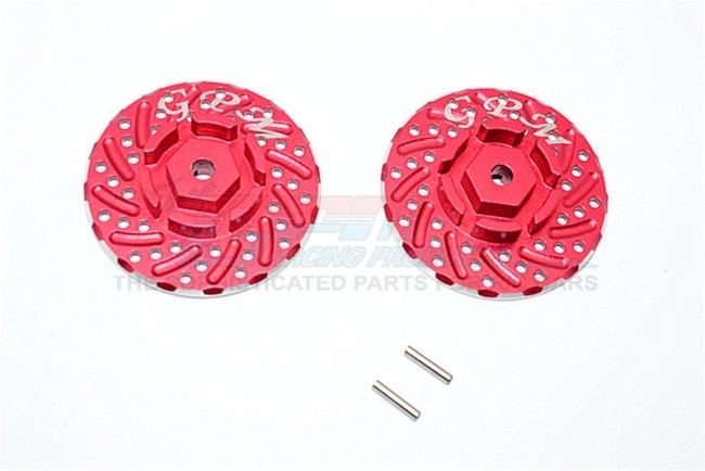 Aluminium Front/rear Wheel Hex Claw +3mm With Brake Disk- Axial Scx10 Ii Red